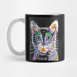 Abstract colorful cat face art Mug